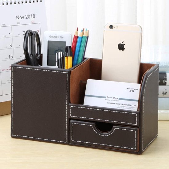 en.casa] Bureau organizer Askøy 119x20x70 cm eikenkleurig en zwart
