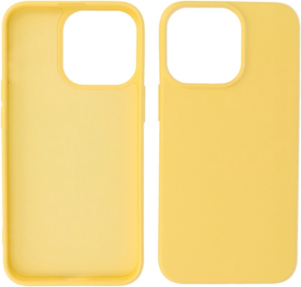 Hoesje 2.0mm Dikke Siliconen Back Cover Kleur Geel geschikt voor Iphone 14 Pro