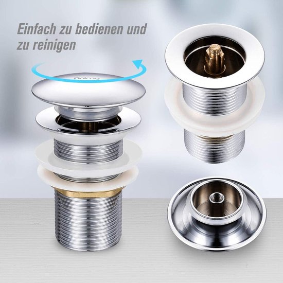 Wastafel afvoerplugRVS Gootsteen afvoer plug Wasbak Luxe afvoerplug Afvoer bol