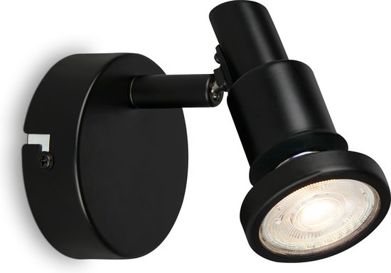 LED Wandlamp GU10 IP44 Spotlight draaibaar & kantelbaar 4W zwart | bol.com