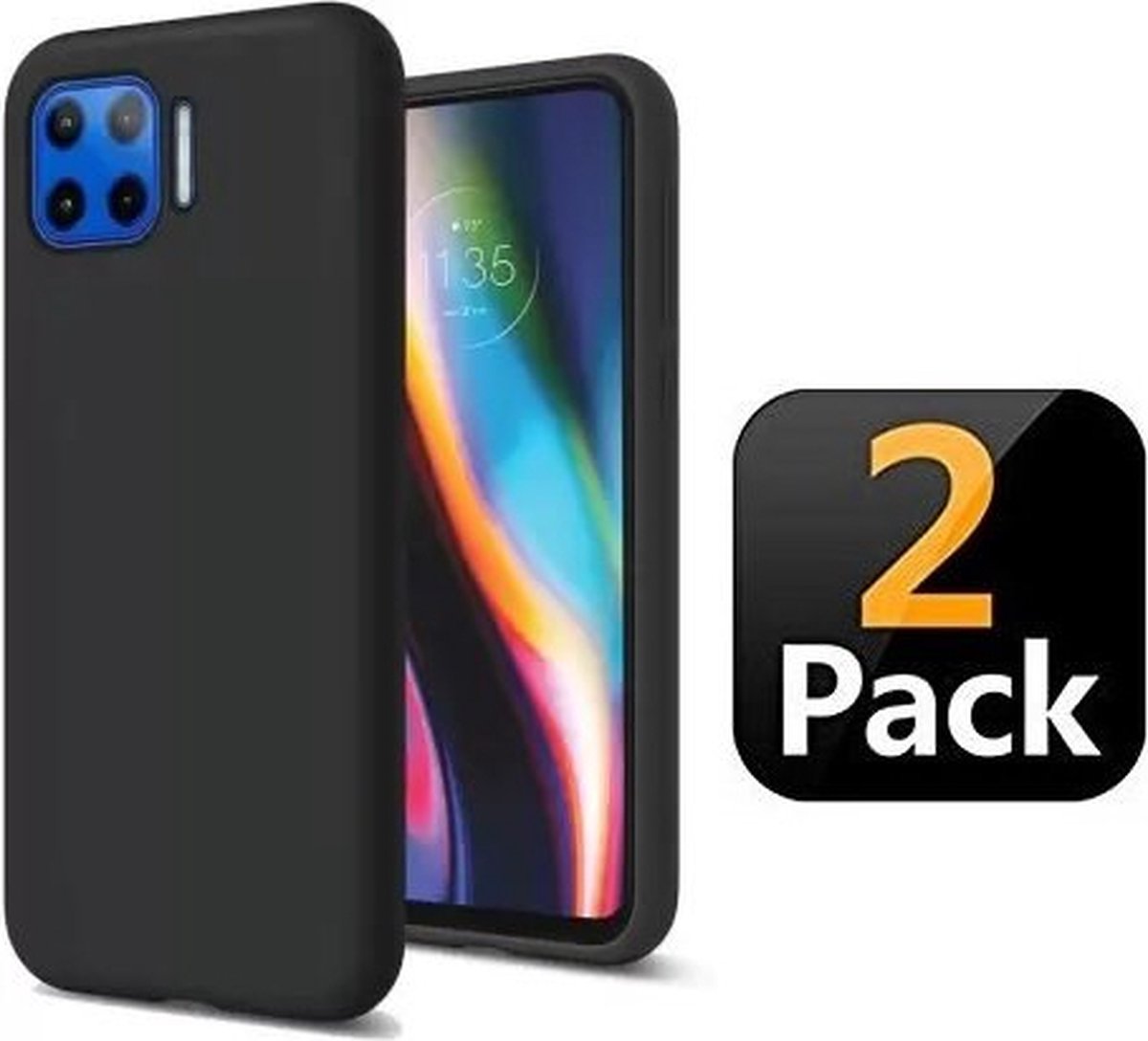 Motorola Moto G 5G Hoesje Siliconen TPU Zwart 2x