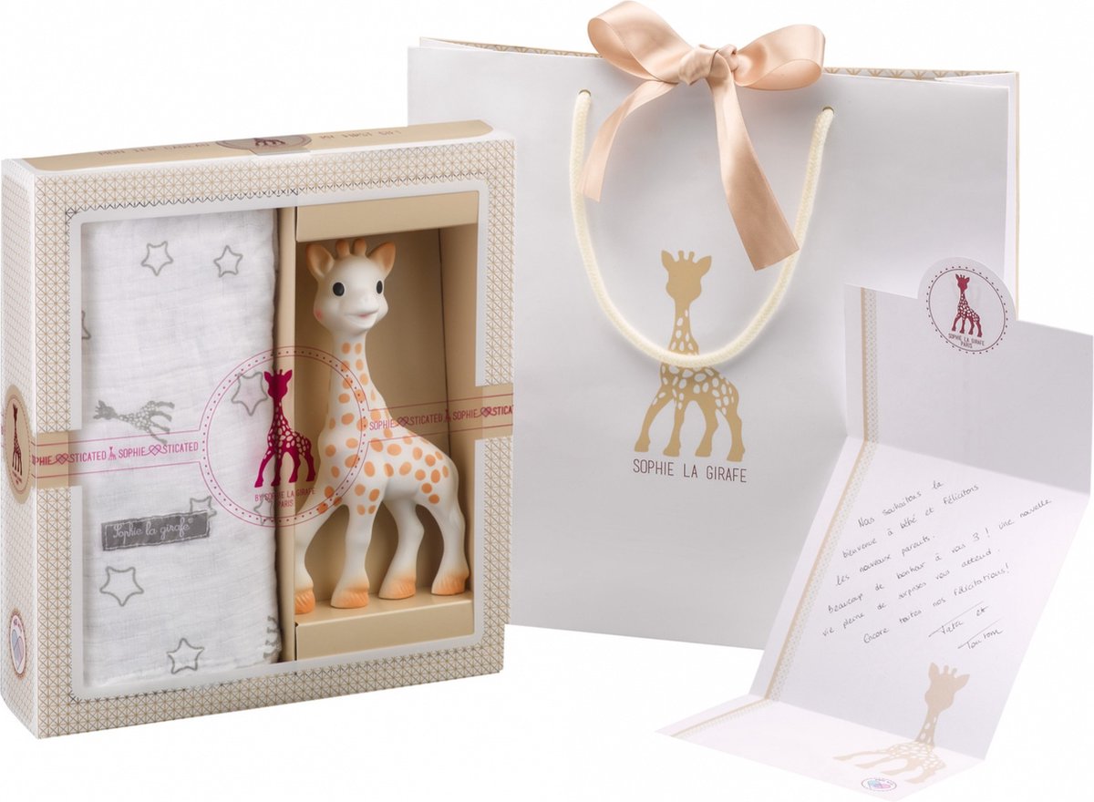 Goedkoopste Sophie de giraf Sophiesticated Cadeauset - Baby speelgoed - Sophie de giraf & Hydrofiele doek - Kraamcadeau – Babyshower cadeau - 4-Delig