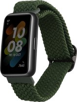 kwmobile nylon bandje voor smartwatch - geschikt voor Huawei Band 7 - 15 - 18,5 cm - Polsbandje in donkergroen