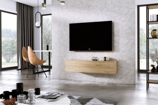 Furniture Square - Meuble TV DIAMOND - Chêne - 120cm - Meuble TV suspendu |  bol.com
