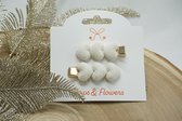 Kleine fluweel hartjes op speldje - Hartjes - Ivoor - Set van 2 - Kerst - Bows and Flowers
