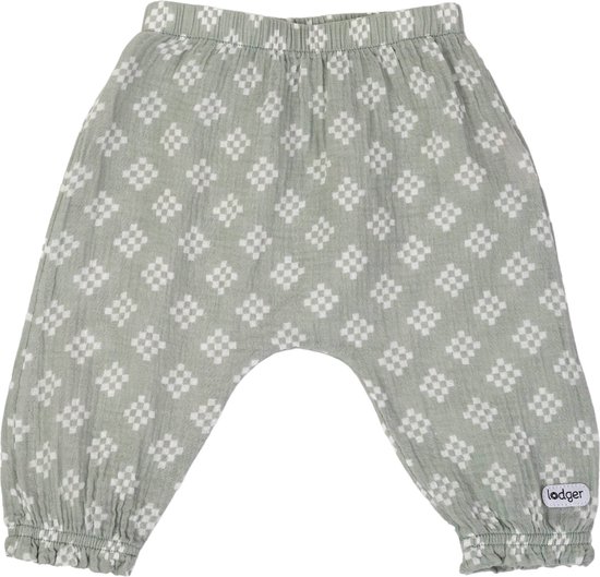 Lodger Cotton Pants Enfant - Hipster Tribe Muslin - Taille 74 - Vert - 100% coton - Aéré - Oeko-Tex