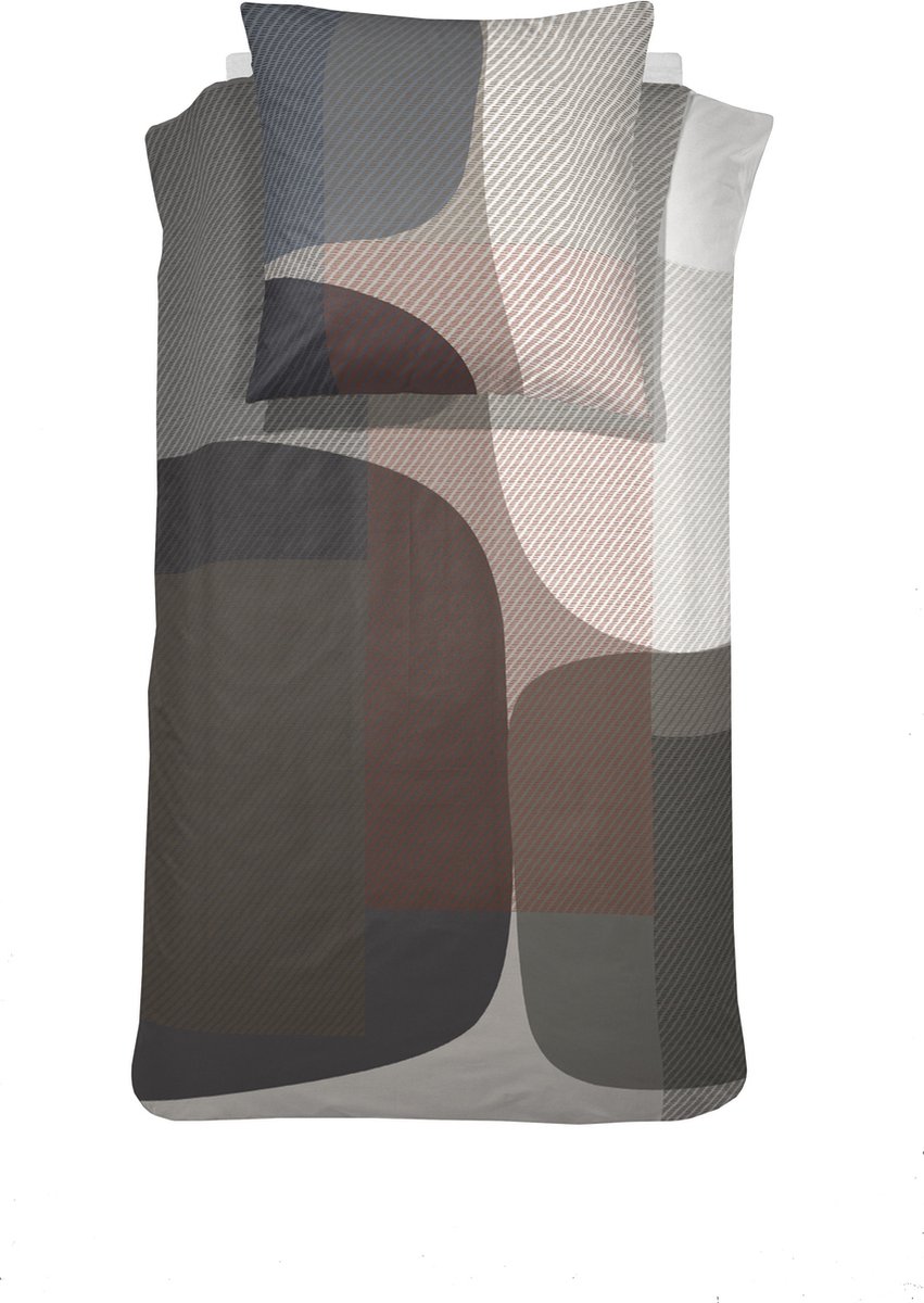Damai Moore 1-persoons dekbedovertrekset 155x220cm satijn basaltgrijs + 1 kussensloop 60x70