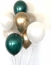Huwelijk / Bruiloft - Geboorte - Verjaardag ballonnen | Donker Groen - Goud - Off-White / Wit - Transparant - Polkadot Dots | Baby Shower - Kraamfeest - Fotoshoot - Wedding - Birthday - Party - Feest - Huwelijk | Decoratie | DH collection