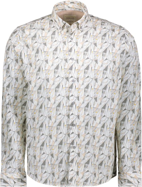 Gabbiano Overhemd Overhemd Met Geometrische Print 333522 Ecru Mannen Maat - XL