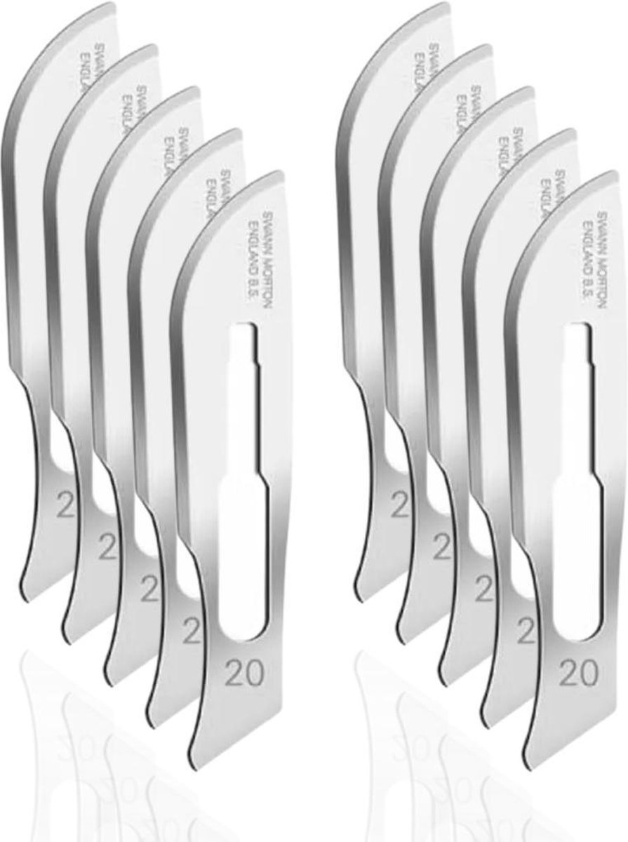 Swann Morton - Blue - Scalpel Mesjes - Niet Steriel - Scalpel / Bistouri Mesjes - Maat 20 - 10 Stuks