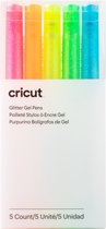 Cricut Glitter Gel Neon pennen - roze, oranje, geel, groen, blauw - 5 stuks