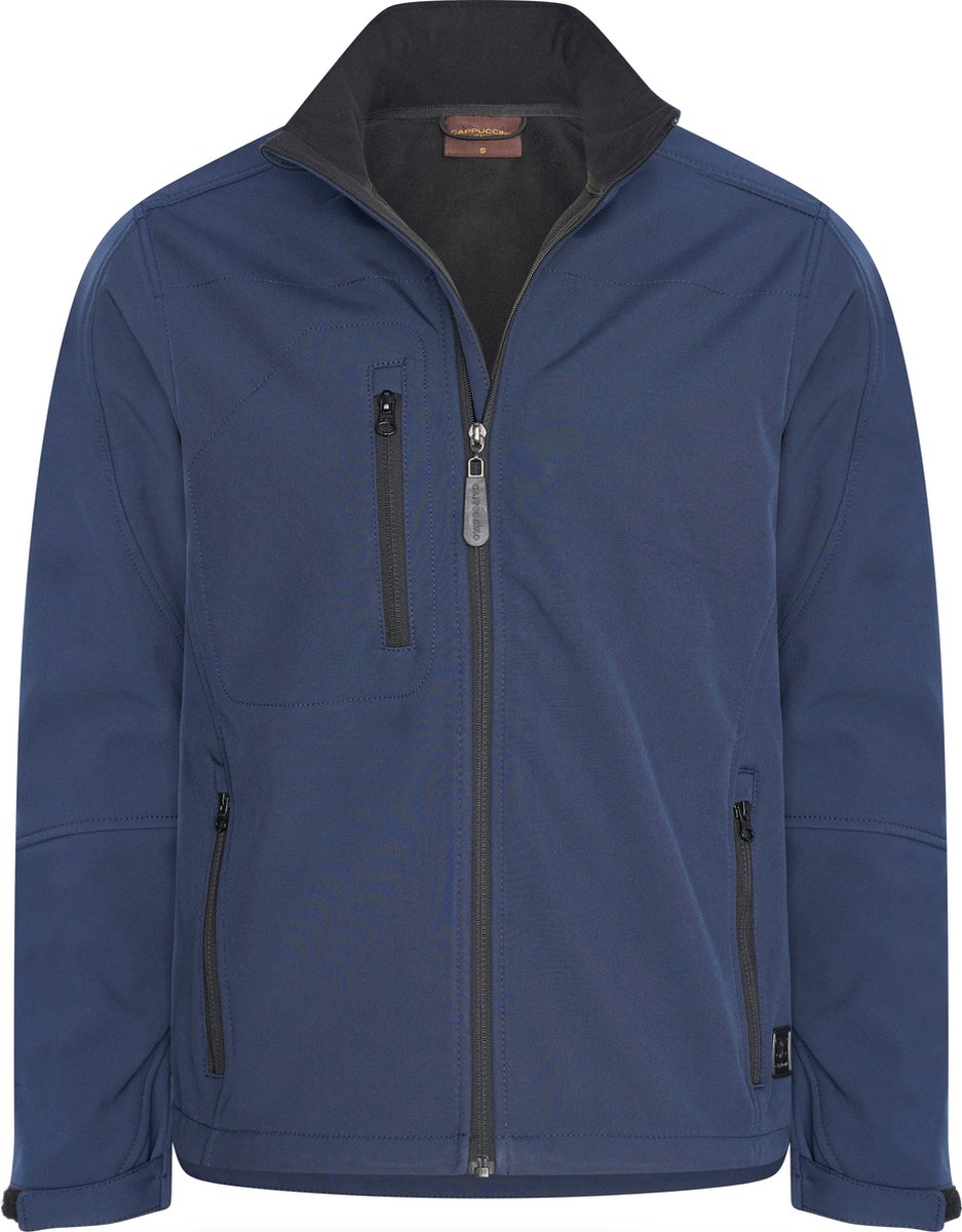 Cappuccino Italia Heren Outdoorjas Softshell Zip Jacket Blauw