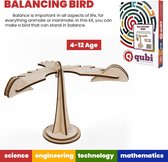Qubi Duurzaam Houten Speelgoed Vogel voor Kinderen – Bouwpakket Huis – 3D Houten Modelbouw Puzzel