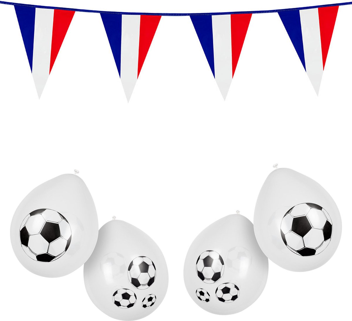 Boland voetbal set Frankrijk - De blauwen - Vlaggenlijn en ballonnen