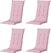 Madison - Tuinkussen - Universeel - Hoge Rug - 4 st. - Panama Soft Pink - 123x50cm - Roze - Tuinstoelkussens - Standaardstoel