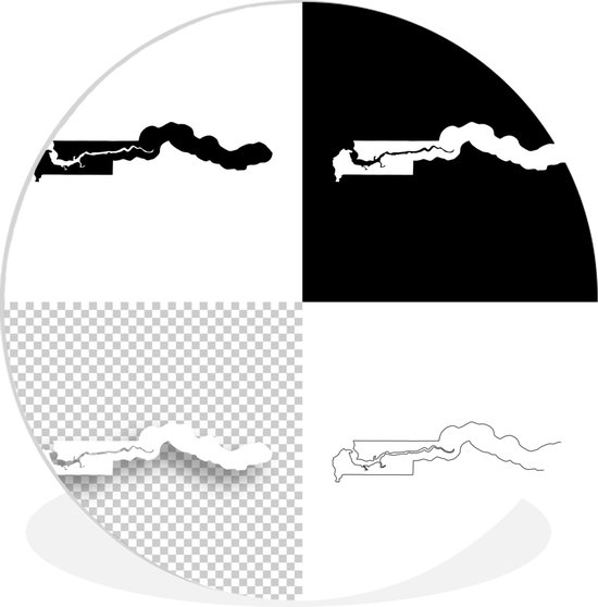 Illustration de la Gambie en quatre plans Assiette en plastique cercle mural Ø 140 cm