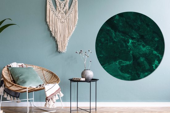 WallCircle - Cercle mural - Cercle mural - Marbre - Citron vert - Structure - Aspect marbre - Aluminium - Dibond - ⌀ 120 cm - Intérieur et extérieur XXL