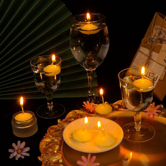 30 Pack de bougies flottantes blanches non parfumées - mariage, fête, pièce  maîtresse, piscine et spa