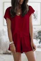 Gaby Lingerie Pyjama Femme - Set Pyjama - Katoen - Rouge - L