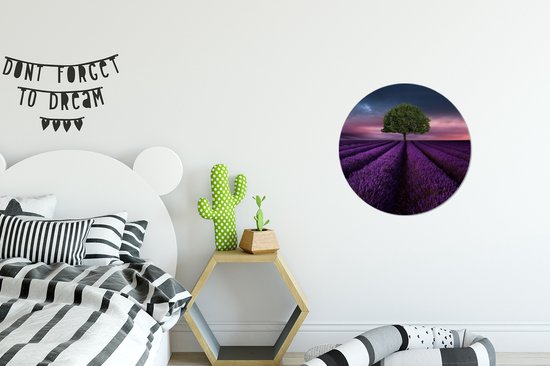 WallCircle - Cercle mural - Cercle mural - Lavande - Arbre - Violet - Aluminium - Dibond - 30x30 cm - Intérieur et Extérieur