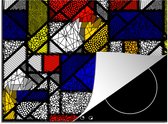 KitchenYeah® Inductie beschermer 59x52 cm - Mondriaan - Glas in lood - Oude Meesters - Kunstwerk - Abstract - Schilderij - Kookplaataccessoires - Afdekplaat voor kookplaat - Inductiebeschermer - Inductiemat - Inductieplaat mat