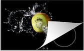 KitchenYeah® Inductie beschermer 85x52 cm - Kiwi - Fruit - Stilleven - Water - Zwart - Kookplaataccessoires - Afdekplaat voor kookplaat - Inductiebeschermer - Inductiemat - Inductieplaat mat
