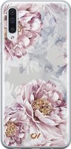 Samsung A50 hoesje - Floral Print - Bloemen - Beige - Soft Case Telefoonhoesje - TPU Back Cover - Casevibes