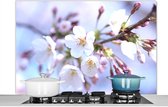 Spatscherm keuken 120x80 cm - Kookplaat achterwand Bloemen - Sakura - Tak - Bloesem takken - Muurbeschermer - Spatwand fornuis - Hoogwaardig aluminium