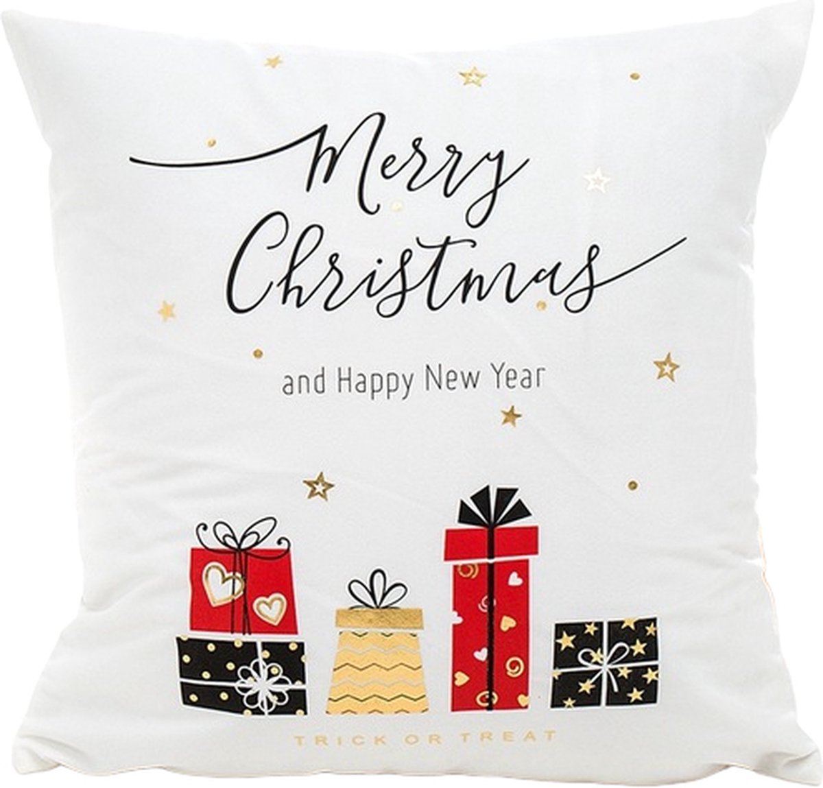 Without Lemon - Kerst Kussenhoes - Wit met mix Cadeautjes "Merry Christmas" - Kerst kussen - Kerstdagen - Feestdagen - Kerst - Decoratie - Woondecoratie - Kussenslopen - December - Cadeau