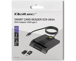 Qoltec Intelligent Smart ID chipkaartlezer SCR-0634 | USB-type C.