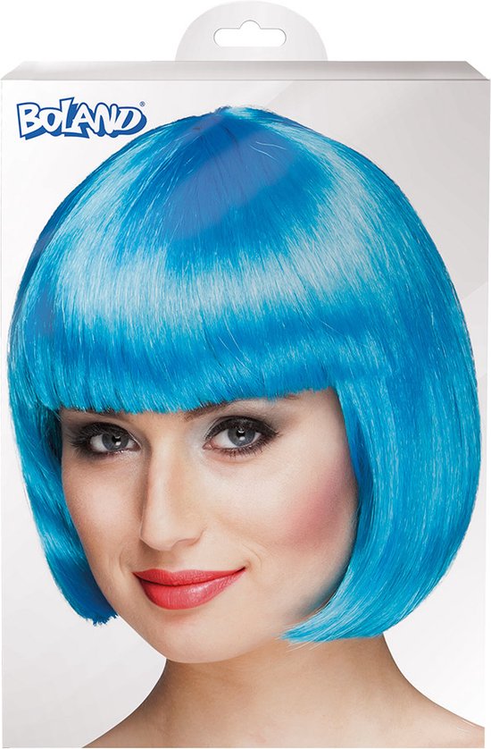 Luxe carnaval duo color zwart rood pruik lang steil haar - Mooie pruiken bij