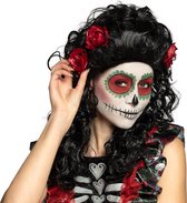 Boland - Pruik Catrina Zwart - Krullen - Lang - Vrouwen - Day of the dead - Halloween en Horror