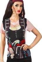 Boland - Fotorealistisch shirt Pirate girl (L) - Volwassenen - Piraat - Piraten