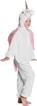 Déguisement licorne en peluche blanche avec rose pour enfant - Habillage vêtements