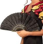Boland - Waaier Granada zwart Zwart - Volwassenen - Vrouwen - Charleston - Carnaval accessoire - Themafeest - Spaanse waaier