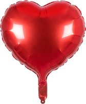 Boland - Folieballon Hart rood - Rood - Hartjes ballon