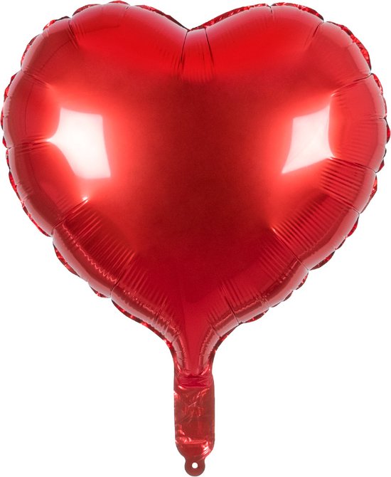Boland - Folieballon Hart  - Rood - Hartjes ballon