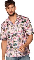 Boland - Shirt Flamingo (L) - Volwassenen - Flamingo - Hawaii