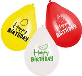 Boland - 6 Latex ballonnen Fruit 'Happy Birthday' - Multi - Knoopballon