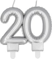 Boland - Kaarsje '20' zilver 20 Zilver - Geen thema - Verjaardag - Jubileum