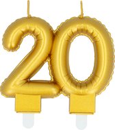 Boland - Kaarsje '20' goud 20 Goud - Black & Gold - Black & Gold - Verjaardag - Jubileum