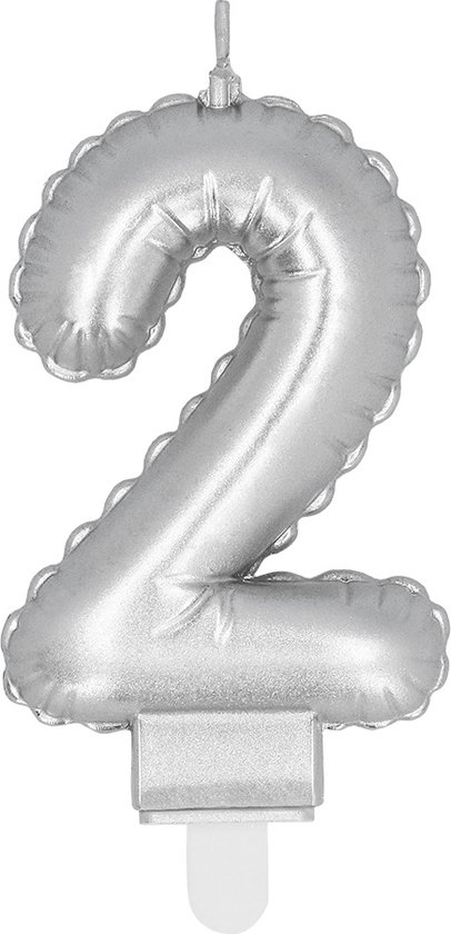 and - Kaarsje '6' zilver 6 Zilver - Geen thema - Verjaardag