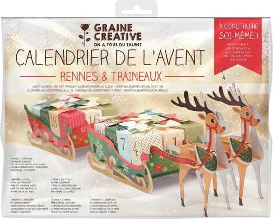 Graine Creative adventskalender slee 55 cm kerst knutselset.