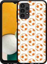 Hardcase Hoesje Geschikt voor Samsung Galaxy A13 4G Orange Soccer Balls