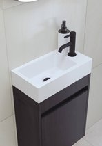 Saqu Florence Toiletmeubel - Eiken Zwart - Fonteinmeubel - WC Kastje - WC Meubel