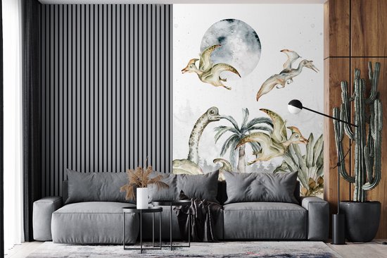 Papier Peint - Papier Peint Papier peint photo Dinosaurus - Décoration Jungle - Enfants - Largeur 225 cm x Hauteur 350 cm