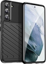 Mobigear Hoesje geschikt voor Samsung Galaxy S23 Ultra Telefoonhoesje Flexibel TPU | Mobigear Groove Backcover | Galaxy S23 Ultra Case | Back Cover - Zwart