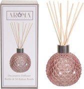 Geurstokjes - Woodbridge - Diffuser - Lege Glazen Geur Verspreider met 50 rotan stokjes (rose)