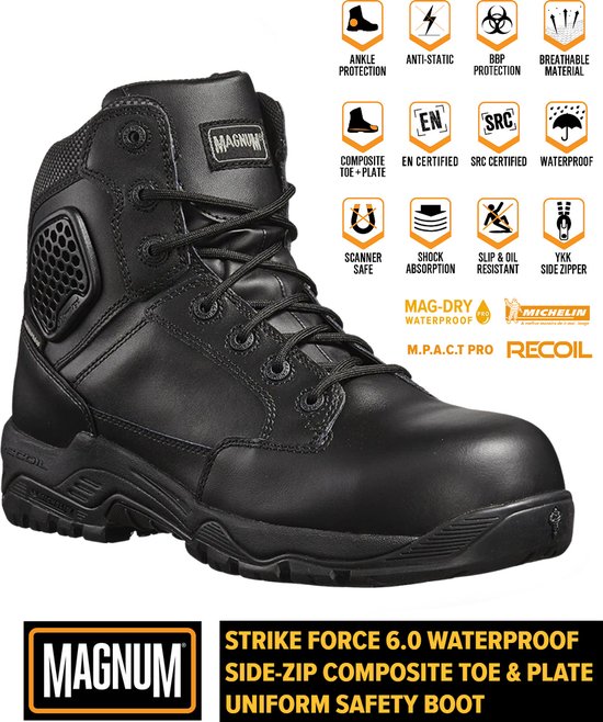 Magnum Strike Force 6.0 Leer CT CP SZ WP Zwart Legerkisten