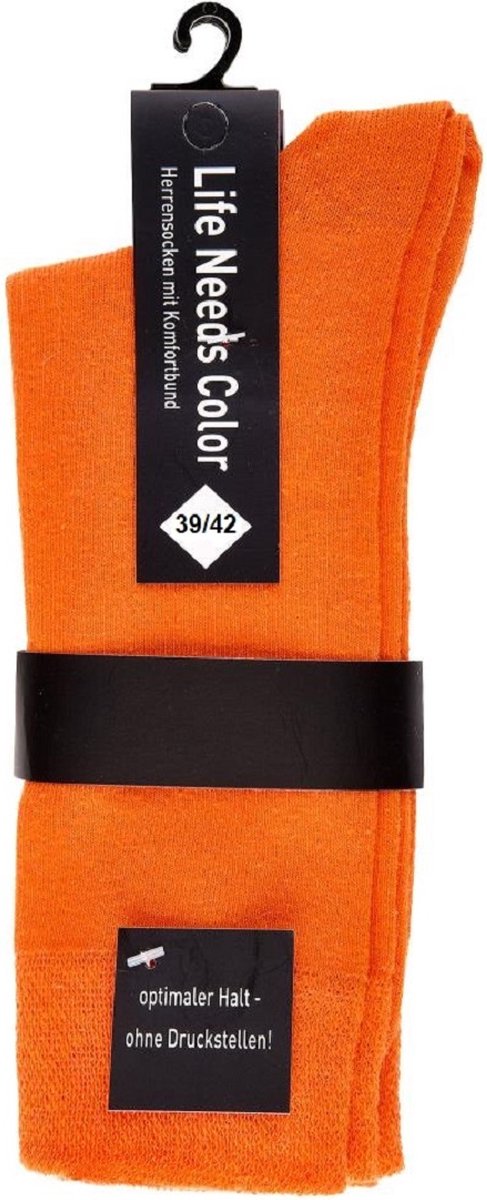 Oranje sokken - colorblock sokken - maat 39 tot 42